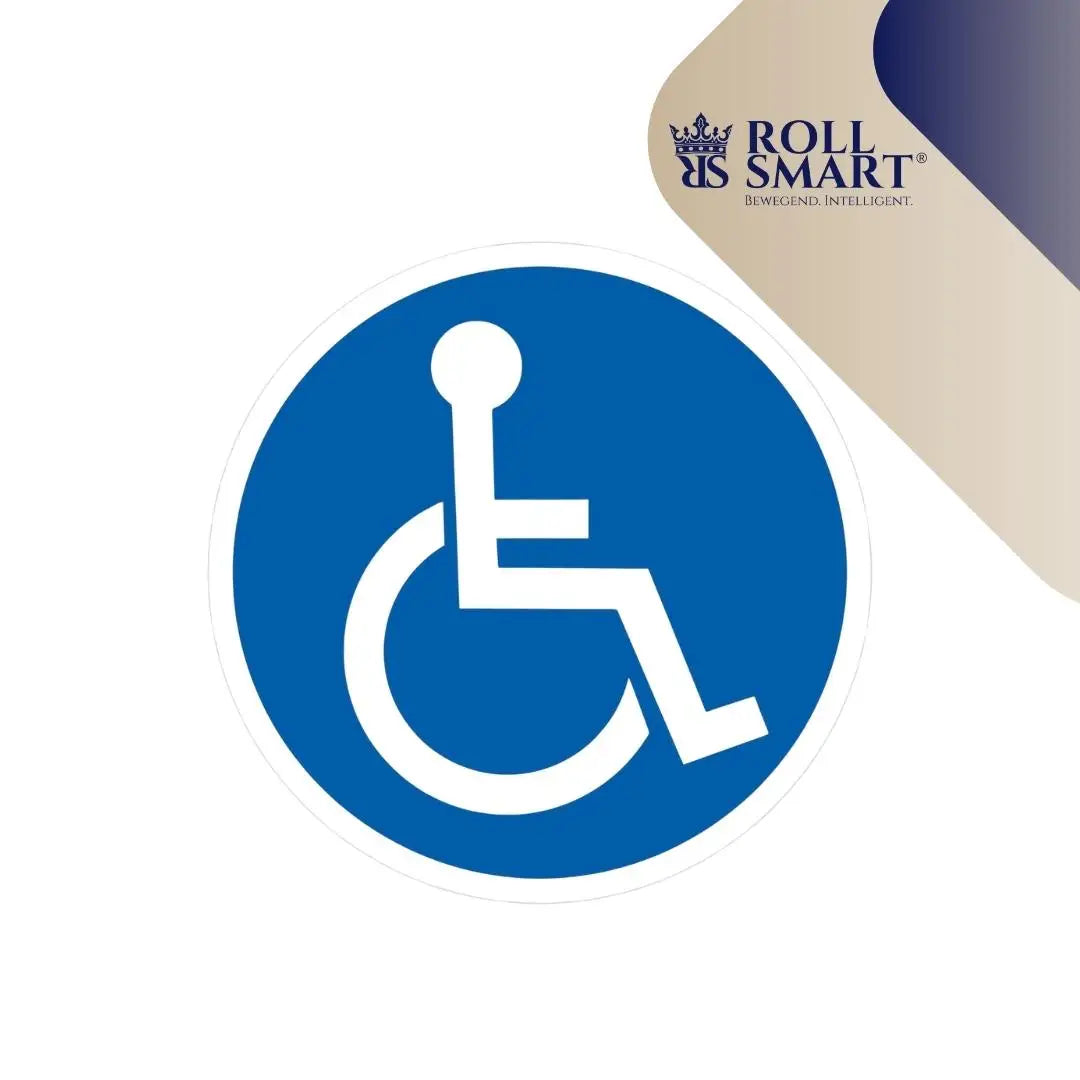 Aufkleber rollstuhl behindertengerecht fahrzeug außen blau
