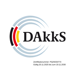 Dakks weißer Schlauch mit roten und gelben Markierungen.