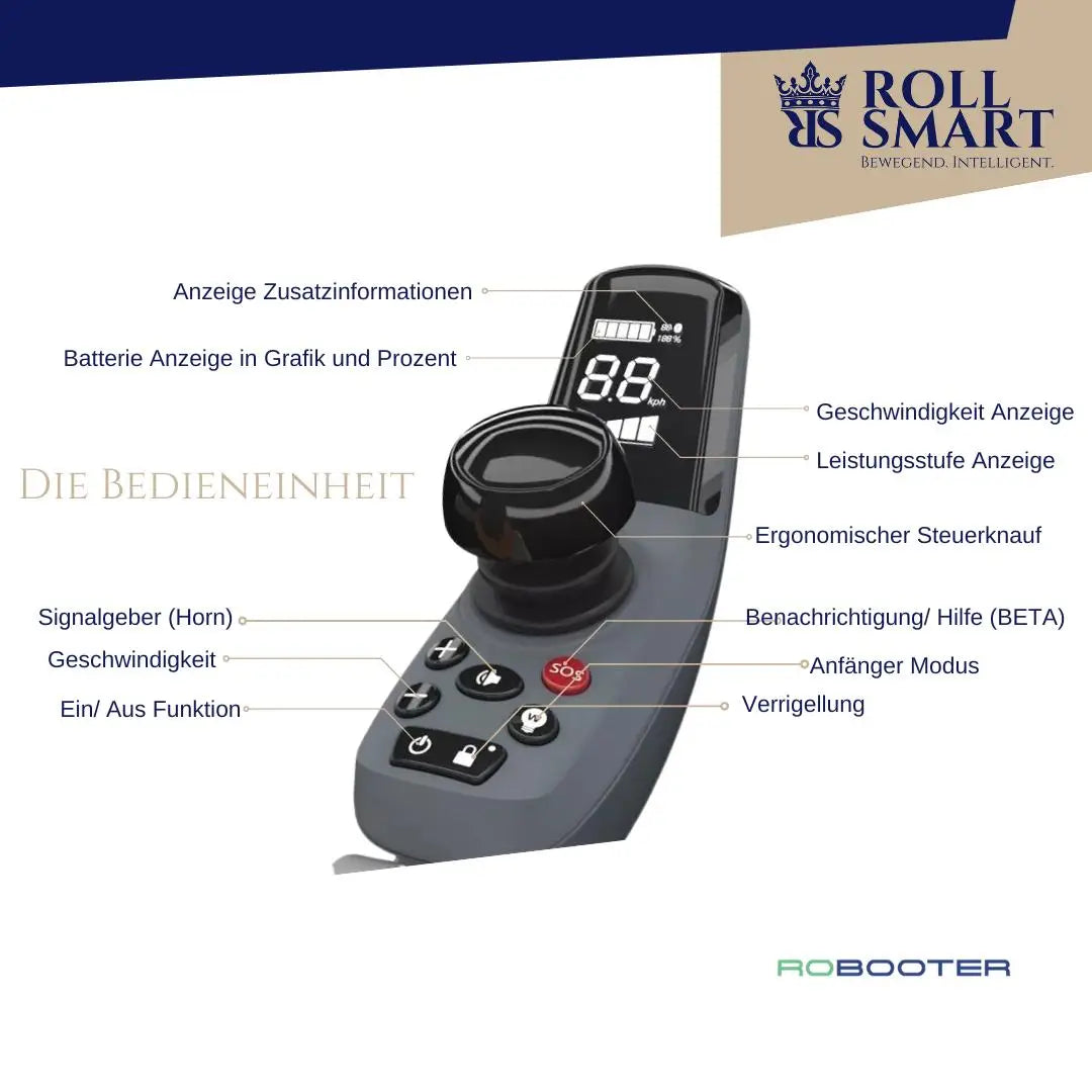 Roll smart® robooter elektrorollstuhl handsteuerung app