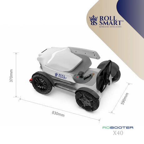Roll smart elektro-falt-rollstuhl x40 in grau und schwarz mit vier robusten rädern und modernem design